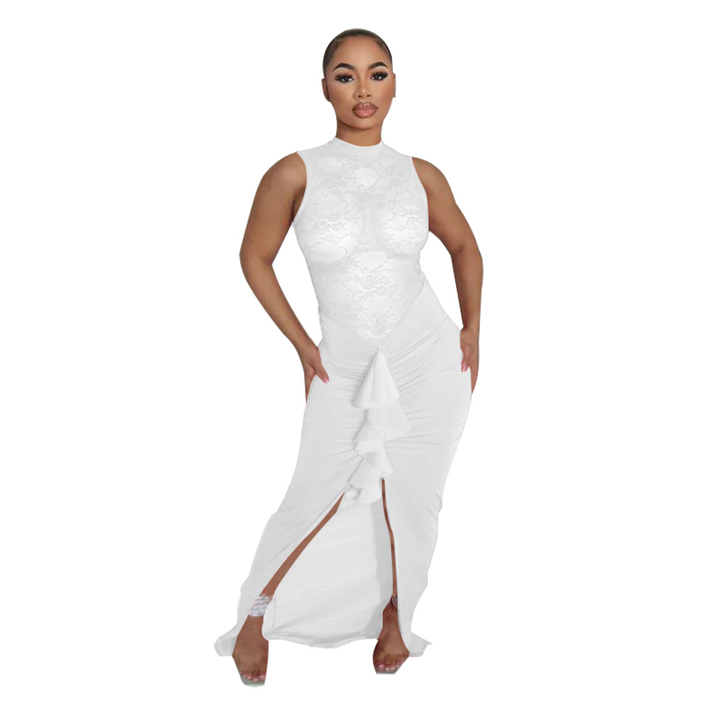 Women's Sexy See-through Lace Stitching Fishtail Dress - Image 6