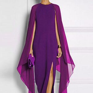 Plain Crew Neck Sleeveless Split Elegant Dress