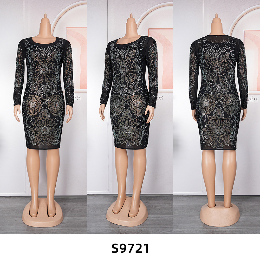 Sexy Party Prom Women's Hot Diamond Two-piece Set With Suspender Dress - Image 2
