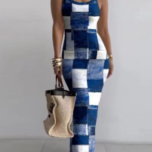Geometric Urban Boat Neck Regular Fit Dress